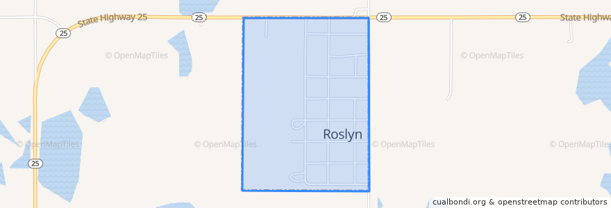 Mapa de ubicacion de Roslyn.