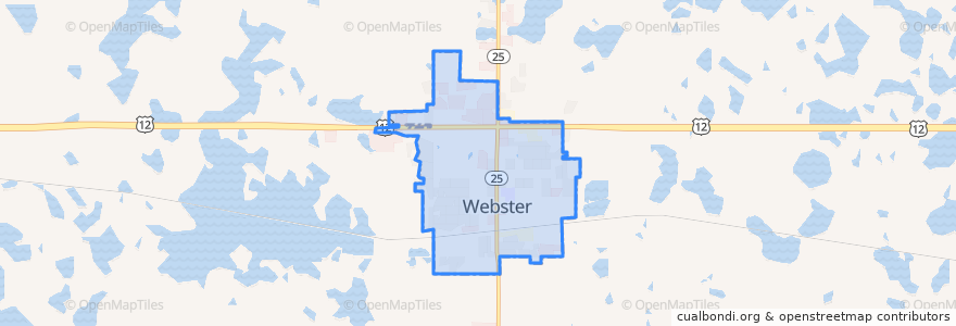 Mapa de ubicacion de Webster.