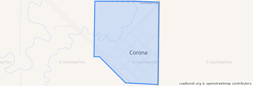 Mapa de ubicacion de Corona.
