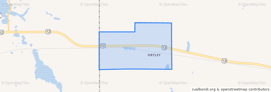 Mapa de ubicacion de Ortley.