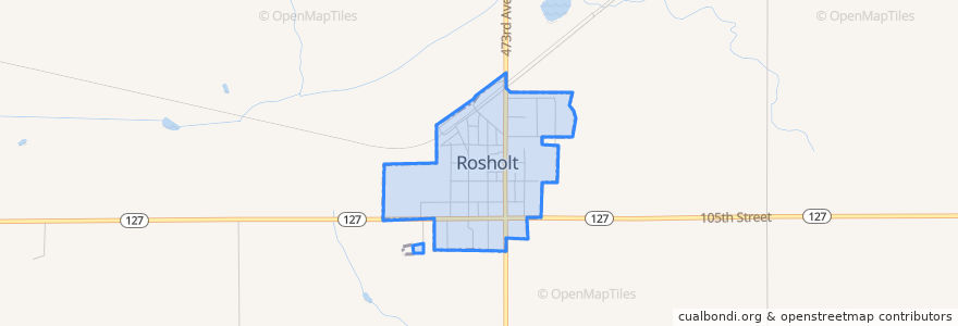 Mapa de ubicacion de Rosholt.