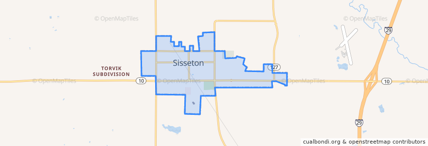 Mapa de ubicacion de Sisseton.