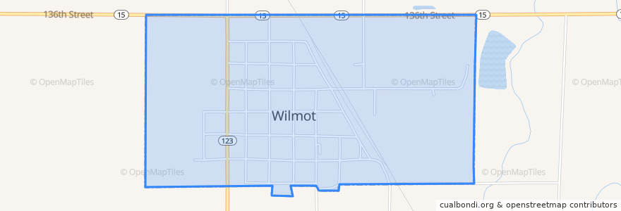 Mapa de ubicacion de Wilmot.