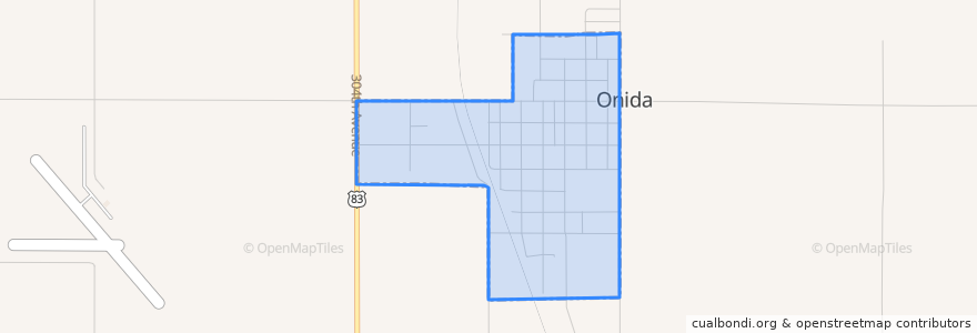 Mapa de ubicacion de Onida.