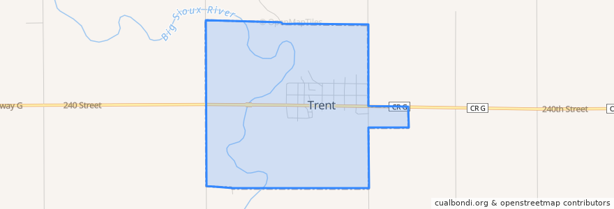 Mapa de ubicacion de Trent.