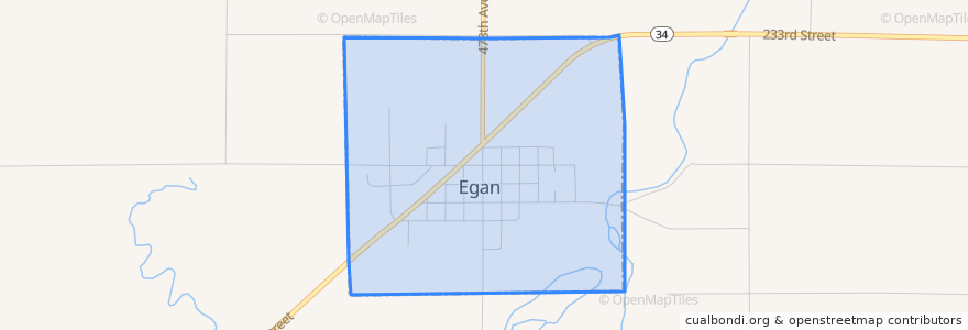 Mapa de ubicacion de Egan.