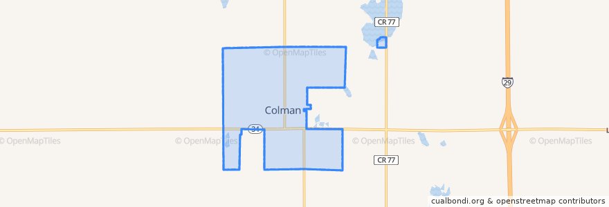 Mapa de ubicacion de Colman.