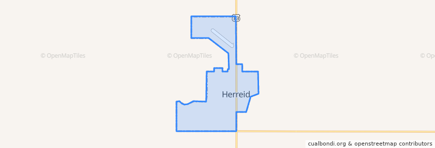 Mapa de ubicacion de Herreid.