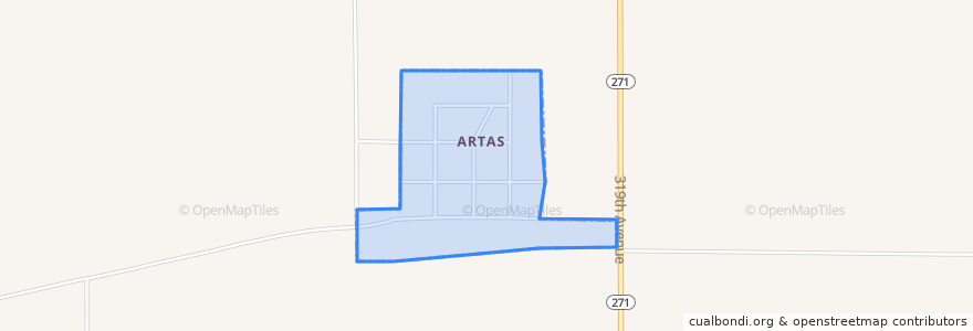 Mapa de ubicacion de Artas.