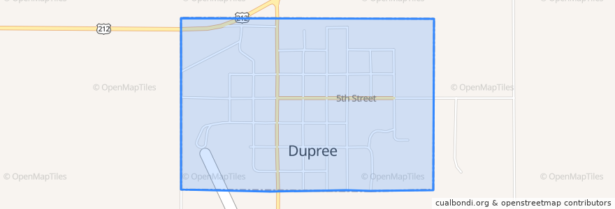 Mapa de ubicacion de Dupree.