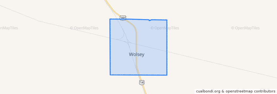 Mapa de ubicacion de Wolsey.