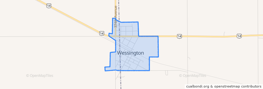 Mapa de ubicacion de Wessington.