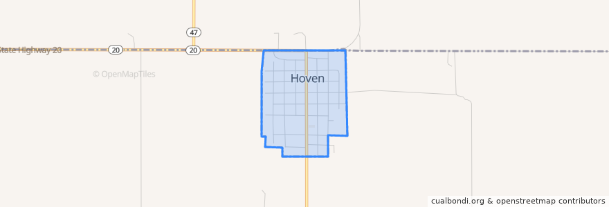 Mapa de ubicacion de Hoven.