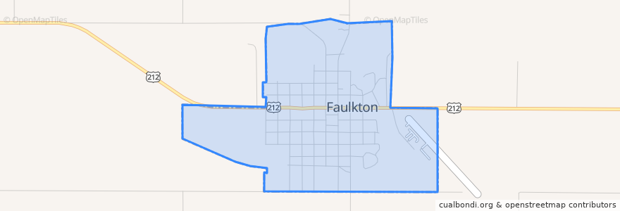 Mapa de ubicacion de Faulkton.