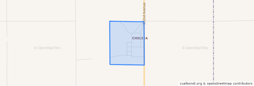 Mapa de ubicacion de Chelsea.