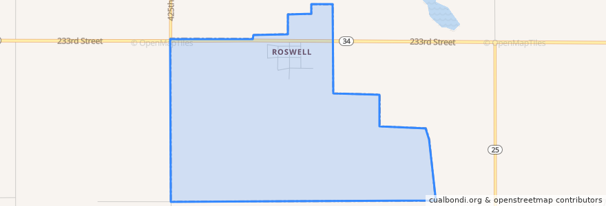 Mapa de ubicacion de Roswell.