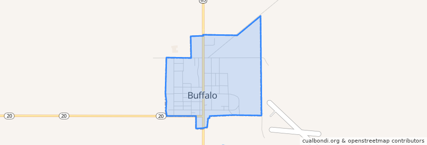 Mapa de ubicacion de Buffalo.