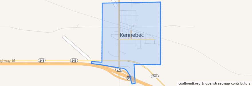 Mapa de ubicacion de Kennebec.