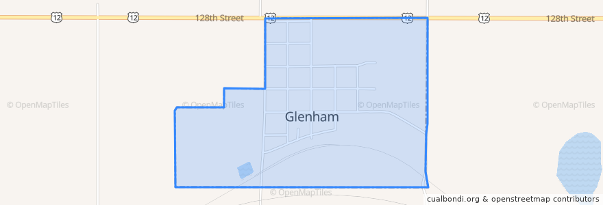 Mapa de ubicacion de Glenham.