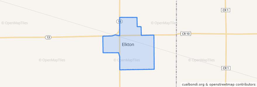 Mapa de ubicacion de Elkton.