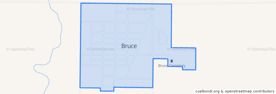 Mapa de ubicacion de Bruce.