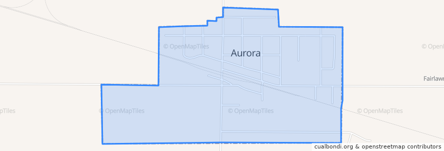 Mapa de ubicacion de Aurora.