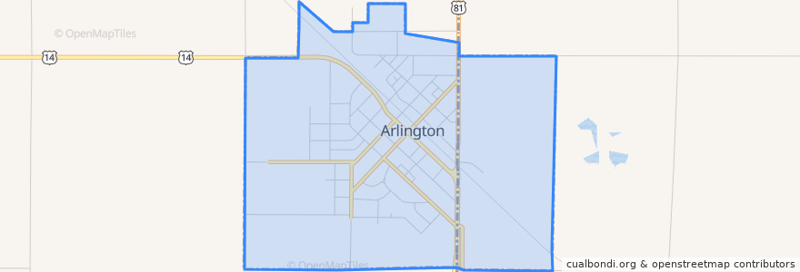 Mapa de ubicacion de Arlington.