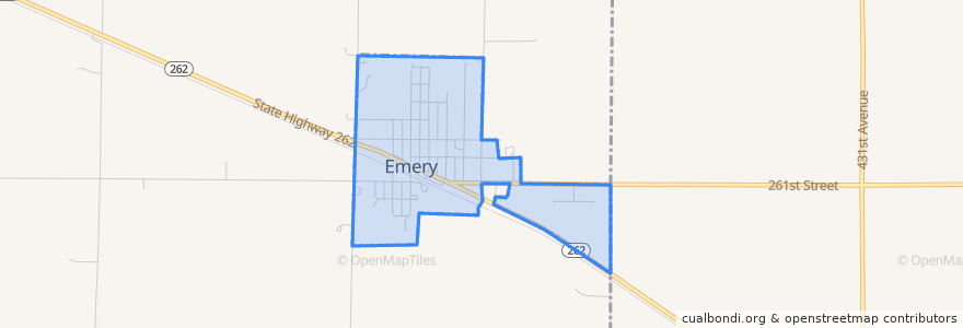 Mapa de ubicacion de Emery.