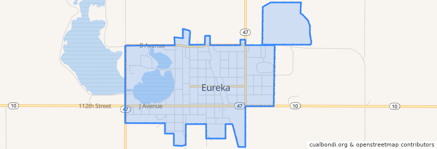 Mapa de ubicacion de Eureka.