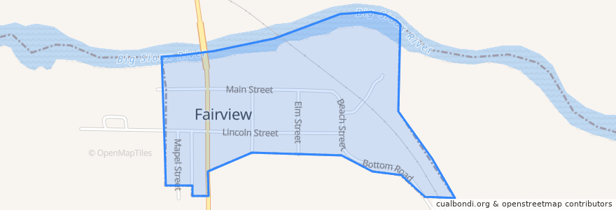 Mapa de ubicacion de Fairview.