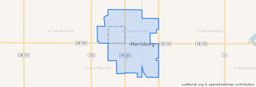 Mapa de ubicacion de Harrisburg.