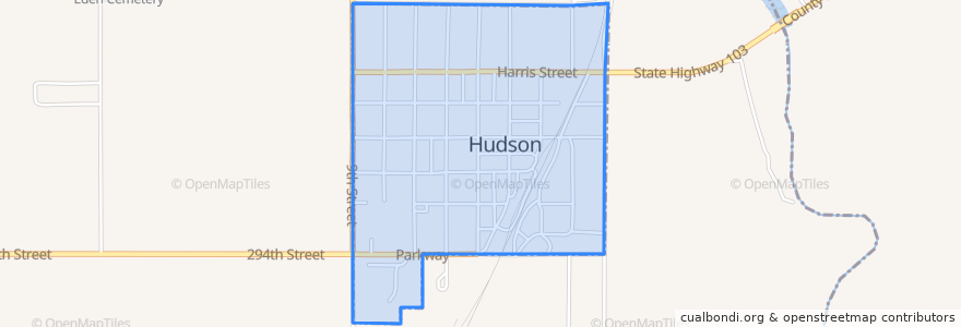 Mapa de ubicacion de Hudson.