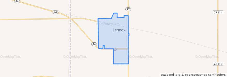 Mapa de ubicacion de Lennox.