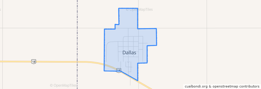 Mapa de ubicacion de Dallas.