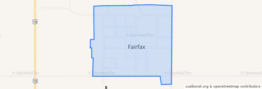 Mapa de ubicacion de Fairfax.