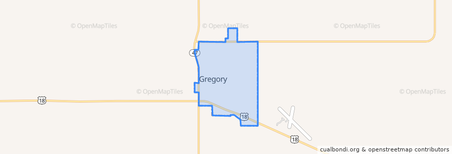 Mapa de ubicacion de Gregory.