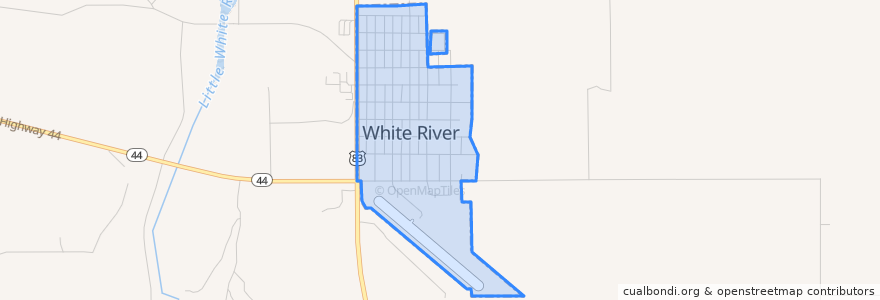 Mapa de ubicacion de White River.