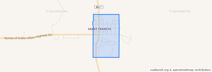 Mapa de ubicacion de St. Francis.