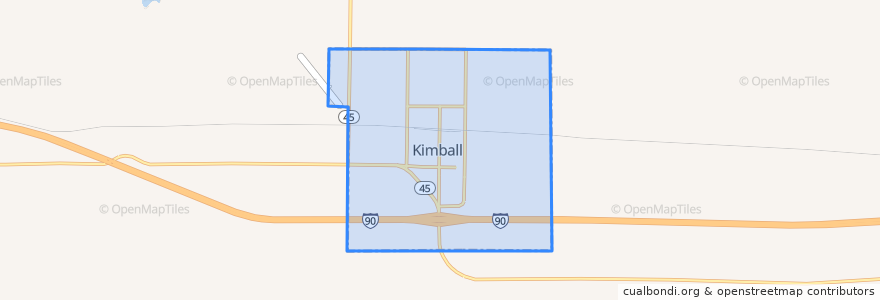 Mapa de ubicacion de Kimball.