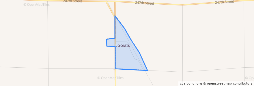 Mapa de ubicacion de Loomis.