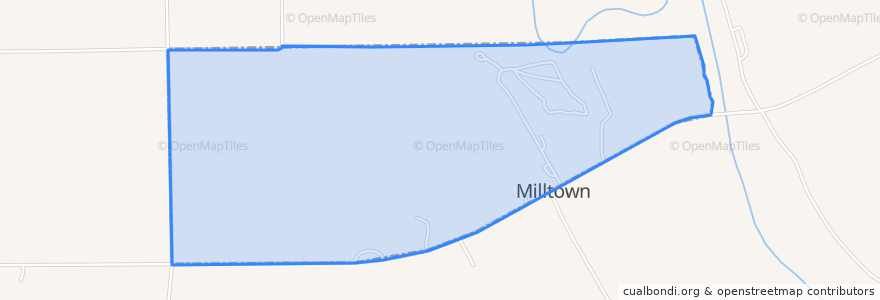Mapa de ubicacion de Milltown.