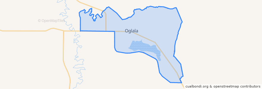 Mapa de ubicacion de Oglala.
