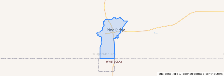 Mapa de ubicacion de Pine Ridge.