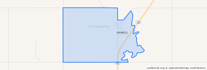 Mapa de ubicacion de Hamill.