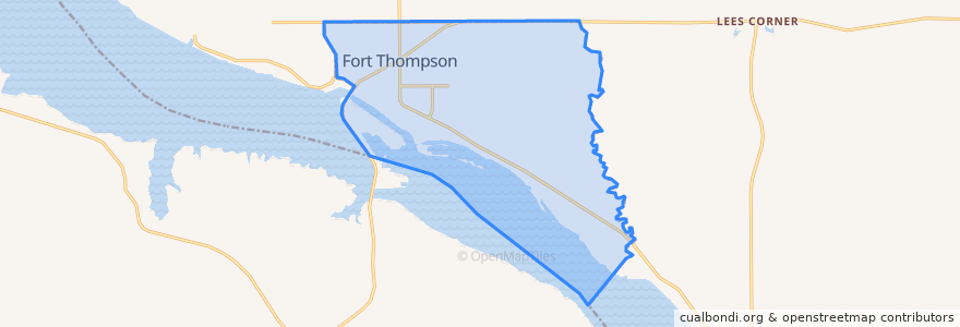 Mapa de ubicacion de Fort Thompson.