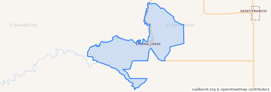 Mapa de ubicacion de Spring Creek.