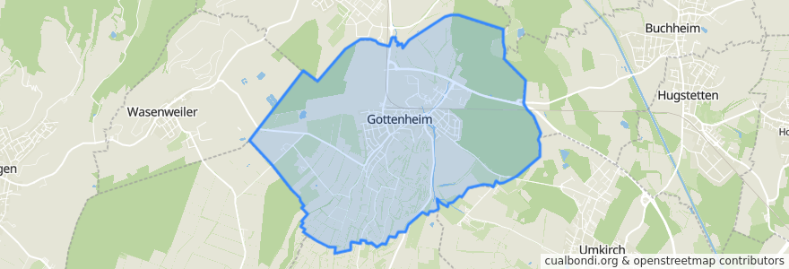 Mapa de ubicacion de Gottenheim.