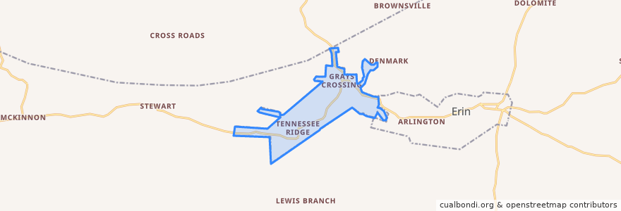 Mapa de ubicacion de Tennessee Ridge.