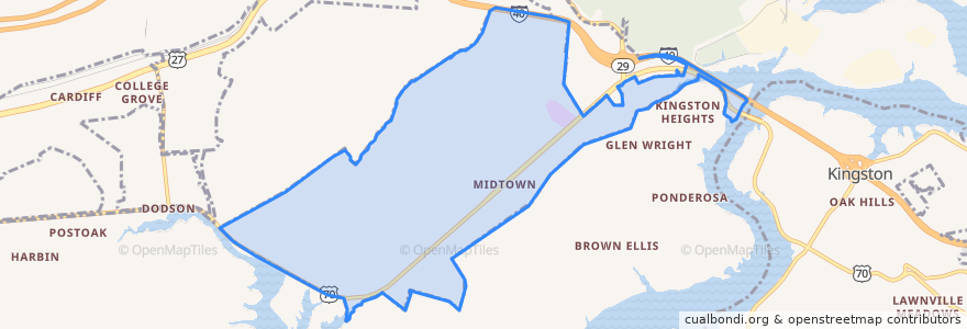 Mapa de ubicacion de Midtown.