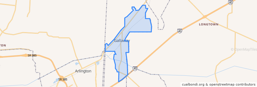 Mapa de ubicacion de Gallaway.